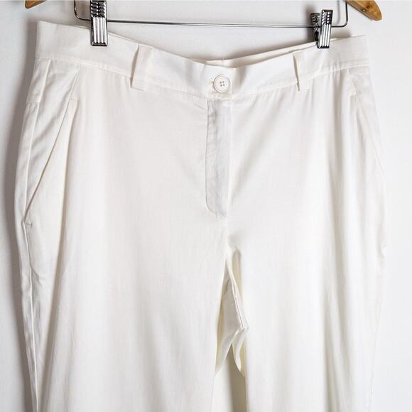 Ania Schierholt Ivory Sensual Devotion Collection Ivory Cupro Blend Trousers 12 - Picture 2 of 9
